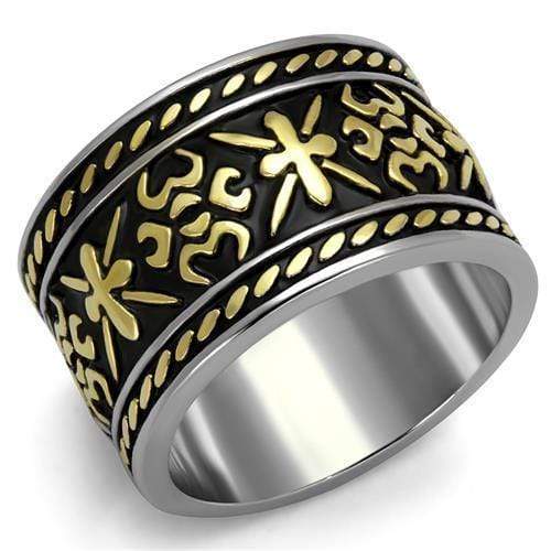 Gold Stackable Ring TK2236 Two-Tone Gold - Stainless Steel Ring with Epoxy