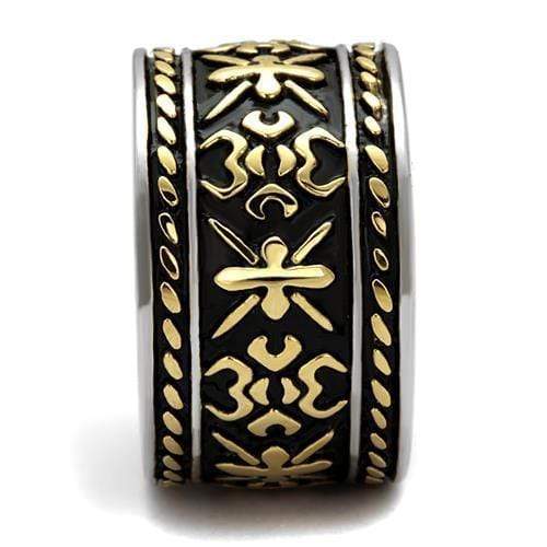 Gold Stackable Ring TK2236 Two-Tone Gold - Stainless Steel Ring with Epoxy