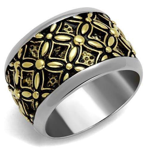 Gold Stackable Ring TK2237 Two-Tone Gold - Stainless Steel Ring with Epoxy