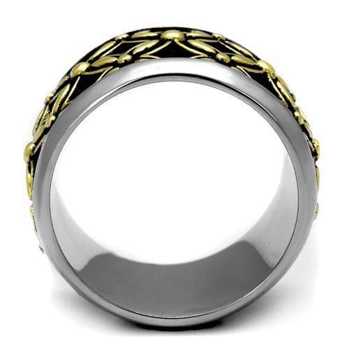 Gold Stackable Ring TK2237 Two-Tone Gold - Stainless Steel Ring with Epoxy