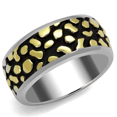 Gold Stackable Ring TK2238 Two-Tone Gold - Stainless Steel Ring with Epoxy