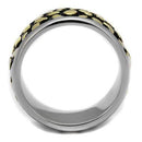 Gold Stackable Ring TK2238 Two-Tone Gold - Stainless Steel Ring with Epoxy