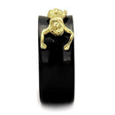 Gold Stackable Ring TK2240 Gold+ Black - Stainless Steel Ring