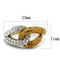 Gold Stackable Ring TK2251 Two-Tone Gold - Stainless Steel Ring with Crystal