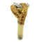 Gold Stackable Ring TK2251 Two-Tone Gold - Stainless Steel Ring with Crystal