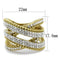 Gold Stackable Ring TK2252 Two-Tone Gold - Stainless Steel Ring with Crystal