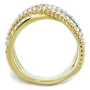 Gold Stackable Ring TK2252 Two-Tone Gold - Stainless Steel Ring with Crystal