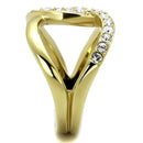 Gold Stackable Ring TK2253 Two-Tone Gold - Stainless Steel Ring with Crystal