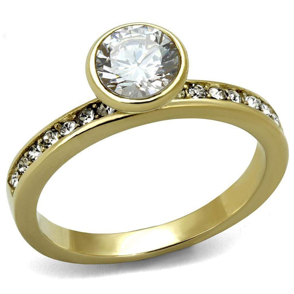 Gold Stackable Ring TK2254 Gold - Stainless Steel Ring with AAA Grade CZ