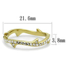 Silver Jewelry Rings Gold Stackable Ring TK2255 Gold - Stainless Steel Ring with Crystal Alamode Fashion Jewelry Outlet