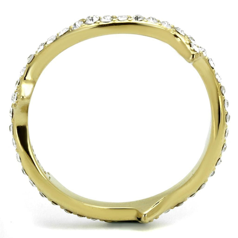 Gold Stackable Ring TK2255 Gold - Stainless Steel Ring with Crystal