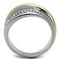 Gold Stackable Ring TK2263 Two-Tone Gold - Stainless Steel Ring with Crystal