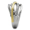 Gold Stackable Ring TK2263 Two-Tone Gold - Stainless Steel Ring with Crystal