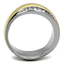 Gold Stackable Ring TK2264 Two-Tone Gold - Stainless Steel Ring with Crystal