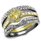 Gold Stackable Ring TK2291 Two-Tone Gold - Stainless Steel Ring with CZ