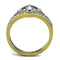 Gold Stackable Ring TK2294 Two-Tone Gold - Stainless Steel Ring with Crystal