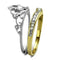 Gold Stackable Ring TK2294 Two-Tone Gold - Stainless Steel Ring with Crystal