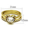 Silver Jewelry Rings Gold Stackable Ring TK2295 Gold - Stainless Steel Ring with AAA Grade CZ Alamode Fashion Jewelry Outlet