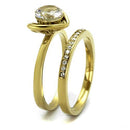 Silver Jewelry Rings Gold Stackable Ring TK2295 Gold - Stainless Steel Ring with AAA Grade CZ Alamode Fashion Jewelry Outlet