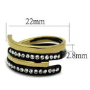 Gold Stackable Ring TK2298 Gold+ - Stainless Steel Ring with Crystal