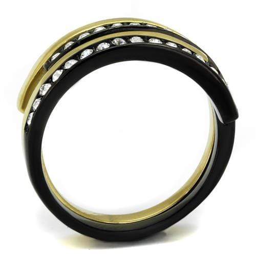 Gold Stackable Ring TK2298 Gold+ - Stainless Steel Ring with Crystal