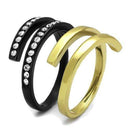 Gold Stackable Ring TK2298 Gold+ - Stainless Steel Ring with Crystal