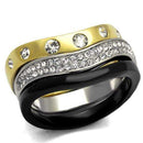 Gold Stackable Ring TK2299 Gold+ - Stainless Steel Ring with Crystal