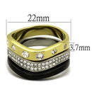 Silver Jewelry Rings Gold Stackable Ring TK2299 Gold+ - Stainless Steel Ring with Crystal Alamode Fashion Jewelry Outlet