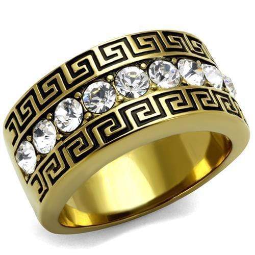 Gold Stackable Ring TK2310 Gold - Stainless Steel Ring with Crystal