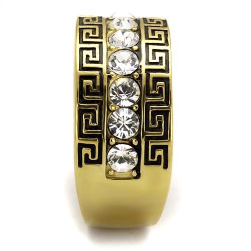 Gold Stackable Ring TK2310 Gold - Stainless Steel Ring with Crystal