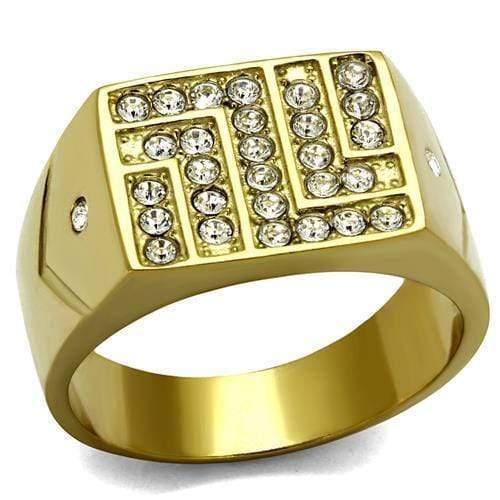 Gold Stackable Ring TK2311 Gold - Stainless Steel Ring with Crystal