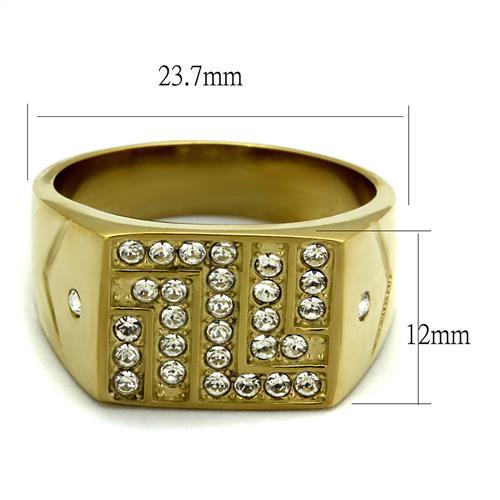 Gold Stackable Ring TK2311 Gold - Stainless Steel Ring with Crystal