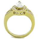 Gold Wedding Ring Sets TK1896 Gold - Stainless Steel Ring with CZ