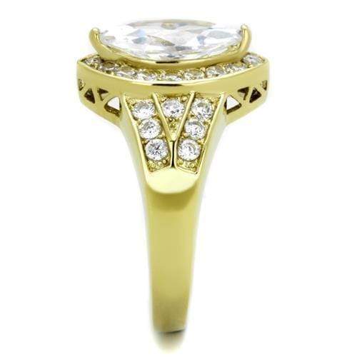 Gold Wedding Ring Sets TK1896 Gold - Stainless Steel Ring with CZ