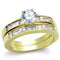 Silver Jewelry Rings Gold Wedding Ring Sets TK1897 Gold - Stainless Steel Ring with CZ Alamode Fashion Jewelry Outlet