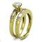 Gold Wedding Ring Sets TK1897 Gold - Stainless Steel Ring with CZ