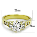 Gold Wedding Ring Sets TK1898 Gold - Stainless Steel Ring with CZ