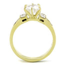 Gold Wedding Ring Sets TK1898 Gold - Stainless Steel Ring with CZ