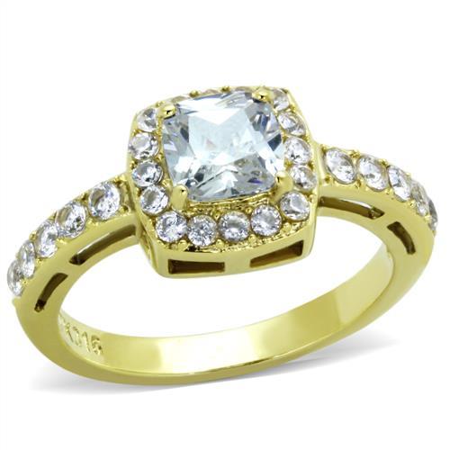 Gold Wedding Ring Sets TK1899 Gold - Stainless Steel Ring with CZ