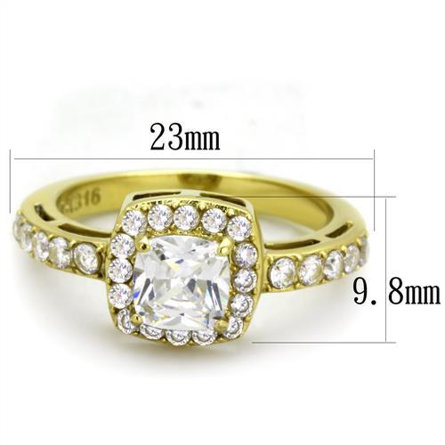 Gold Wedding Ring Sets TK1899 Gold - Stainless Steel Ring with CZ