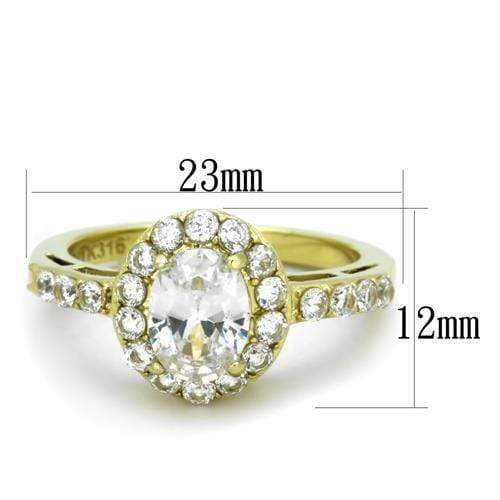 Gold Wedding Ring Sets TK1901 Gold - Stainless Steel Ring with CZ