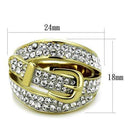 Gold Wedding Ring Sets TK1906 Two-Tone Gold - Stainless Steel Ring with Crystal