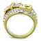 Gold Wedding Ring Sets TK1906 Two-Tone Gold - Stainless Steel Ring with Crystal