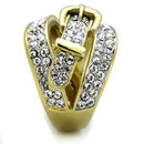 Gold Wedding Ring Sets TK1906 Two-Tone Gold - Stainless Steel Ring with Crystal