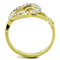 Gold Wedding Ring Sets TK1908 Two-Tone Gold - Stainless Steel Ring with Crystal