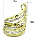 Gold Wedding Ring Sets TK1909 Two-Tone Gold - Stainless Steel Ring with Crystal