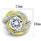 Gold Wedding Ring Sets TK1910 Two-Tone Gold - Stainless Steel Ring with CZ