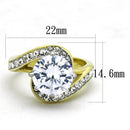 Gold Wedding Ring Sets TK1911 Two-Tone Gold - Stainless Steel Ring with CZ