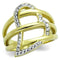 Gold Wedding Ring Sets TK1913 Two-Tone Gold - Stainless Steel Ring with Crystal