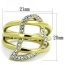 Gold Wedding Ring Sets TK1913 Two-Tone Gold - Stainless Steel Ring with Crystal